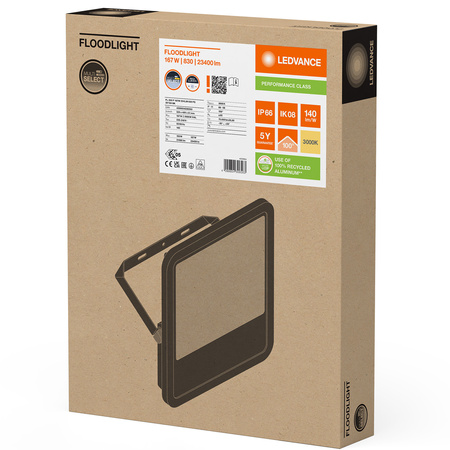 Naświetlacz LED Reflektor Zewnętrzny Lampa 167W 23400lm 3000K IP66 Czarny Floodlight Ledvance