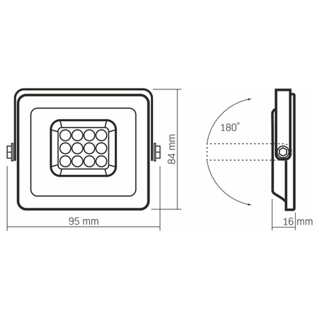 Naświetlacz LED 10W 900lm 5000K IP65 Biały VIDEX LUCA