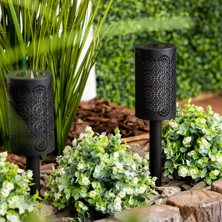 Lampa Solarna Ogrodowa LED Wbijana Pochodnia 39cm IP44 Czujnik Zmierzchu