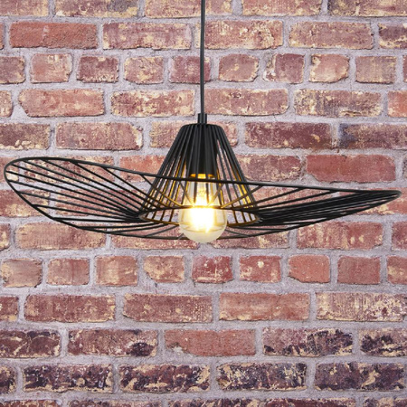 Lampa Wisząca Sufitowa ABANO 1x E27 Zwis Czarna GOLDLUX (Polux)