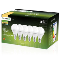 Zestaw 6x Żarówka LED KULKA P45 E14 10W = 75W 990lm 3000K Ciepła 180° LUMILED