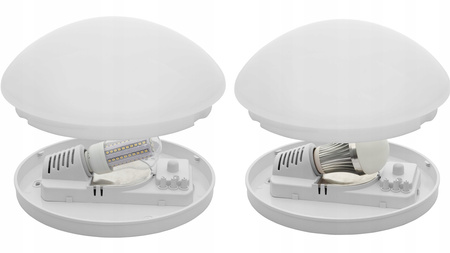 Plafon LED Lampa Sufitowa Natynkowa Pires E27 IP44 28cm Czujnik Ruchu Biała KANLUX