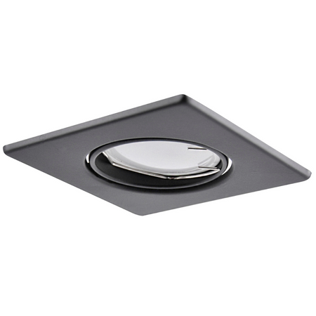 Zestaw 3x Oprawa halogenowa ruchoma GOLDLUX (Polux) kwadratowa czarna + żarówka LED GU10 3,5W