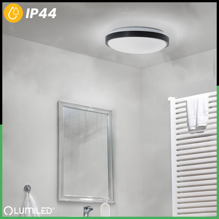 Plafon LED Lampa Sufitowa Natynkowa 2x E27 DUALIO Okrągły IP44 30cm LUMILED