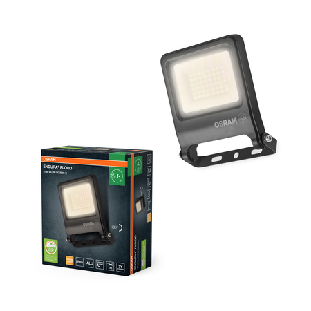Naświetlacz LED Reflektor Zewnętrzny Lampa LED 30W 3000lm 3000K Ciepła Szary IP65 Endura Osram