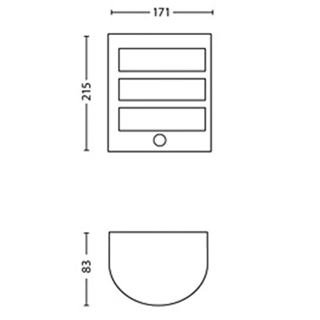 Kinkiet Ogrodowy Lampa Elewacyjna Zewnętrzna LED 6W 500lm 4000K z Czujnikiem Ruchu i Zmierzchu Antracyt IP44 Python Philips