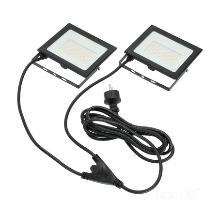 Naświetlacz LED Zewnętrzny Ogrodowy 100W 8500lm 4000K Neutralny 110° IP54 IK06 Czarny Żółty Tigra Kobi