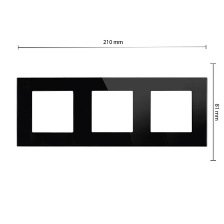 Ramka SZKLANA do gniazda czarna potrójna