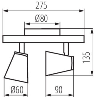 Oprawa lampa sufitowa ENALI 2xGU10 czarna 28cm Kanlux