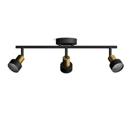 Lampa Sufitowa Reflektor 3x GU10 Czarna-Miedziana Conduit Philips