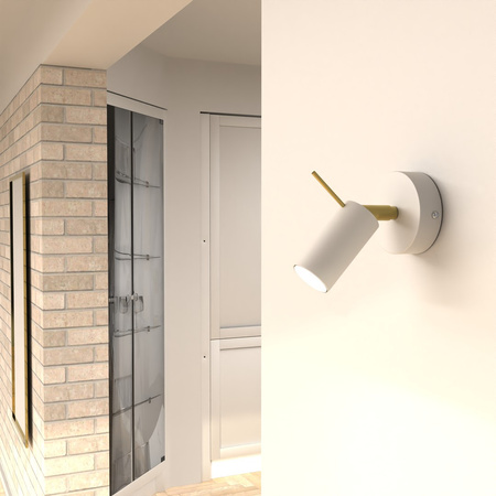 Lampa Ścienna Kinkiet PRESTON Złota Biała 1x mini GU10 Milagro