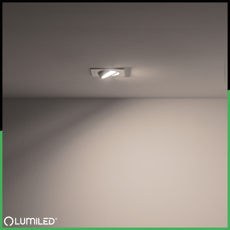 Oprawa Halogenowa Podtynkowa Kwadratowa Ruchoma TRIX 3w1 GU10 6W 4000K Srebrna Błyszcząca LUMILED