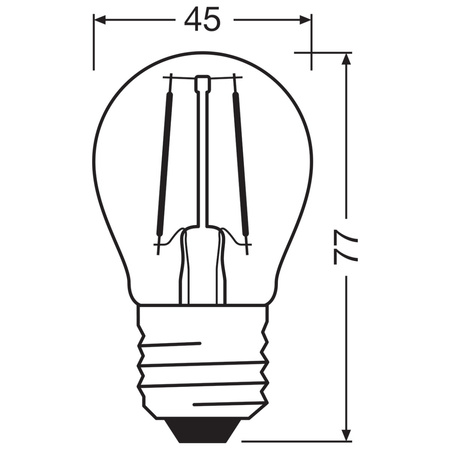 Żarówka LED P45 Kulka E27 2.5W = 25W 250lm 4000K Neutralna 300° Retrofit Filament CLASSIC Osram