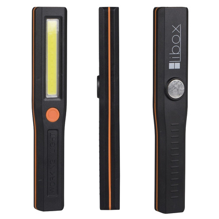 Latarka na baterie kieszonkowa z MAGNESEM 12x COB LED 1W 50LM 3 TRYBY LB0173 LIBOX