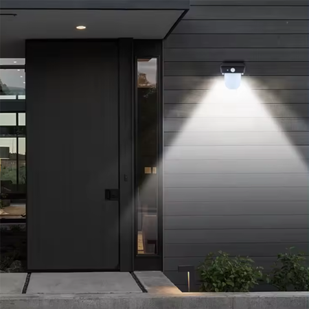 Lampa LED Solarna Ogrodowa Elewacyjna Kinkiet 4000K IP54 Czujnik Ruchu i Zmierzchu