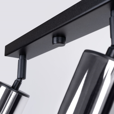 Lampa Sufitowa Oprawa Natynkowa SPOT TUBA Reflektor 4x GU10 Tubularna Czarna Chrom Nowoczesna Winx Sollux