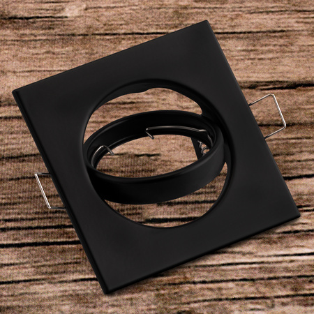 Oprawa HALOGENOWA Podtynkowa Ruchoma Kwadrat PICTOR Czarna Blacha MR16 GU10