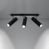Lampa Sufitowa Oprawa Natynkowa SPOT TUBA Reflektor 3x GU10 Ruchoma Tubularna Czarna Nowoczesna Direzione Sollux
