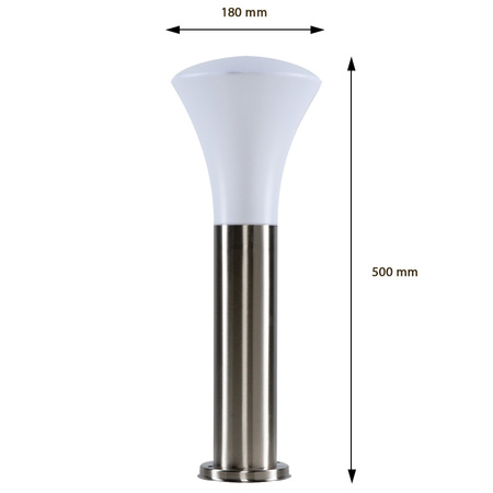 Lampa Ogrodowa LED Zewnętrzna BELLA E27 Słupek 50cm Chrom Volteno