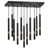 Lampa wisząca MONZA 11xG9 8W Podłużna Minimalistyczna Czarna Złota MLP6386 Milagro Metal