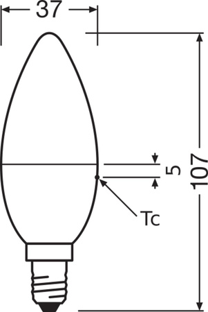 2x Żarówka LED B37 Świeczka E14 4.9W = 40W 470lm 2700K RGBW 200° Ściemnialna Pilot Retrofit Filament Osram