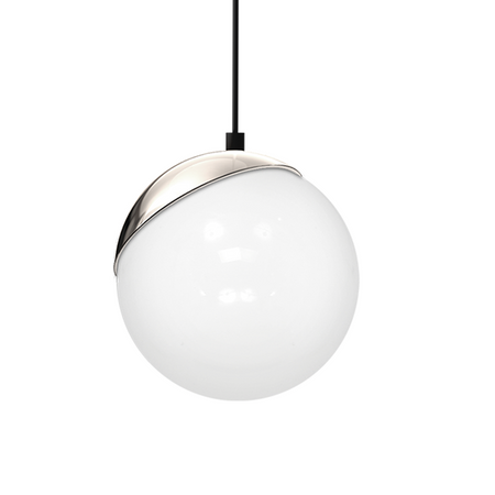 Lampa wisząca SFERA 1xE27 60W Biała Kula Chromowane Detale MLP4673 Milagro Metal + Szkło