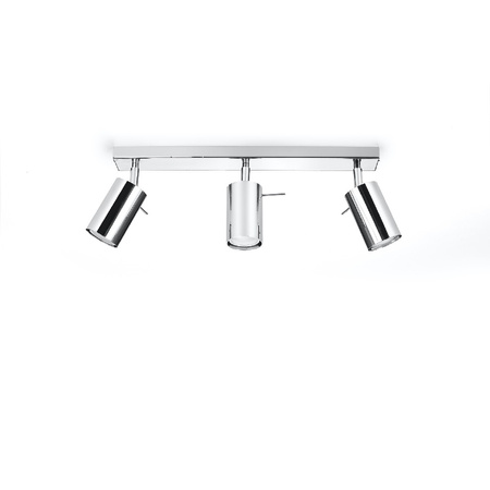 Lampa Sufitowa Oprawa Natynkowa SPOT TUBA Reflektor 3x GU10 Ruchoma Tubularna Chrom Nowoczesna Ring Sollux