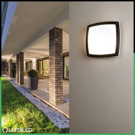 Lampa Ogrodowa Kinkiet Elewacyjny Plafon 2x E27 Kwadratowy LARIS LUMILED
