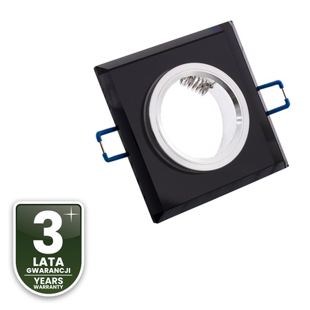 Oprawa halogenowa SZKLANA Sufitowa LED GU10 MR16 stała Ariel czarna kwadratowa