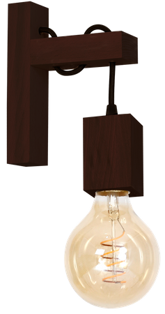 Kinkiet JACK 1xE27 Orzech Klasyczna Żarówka Drewniana Oprawa MLP4359 Milagro Metal + Drewno