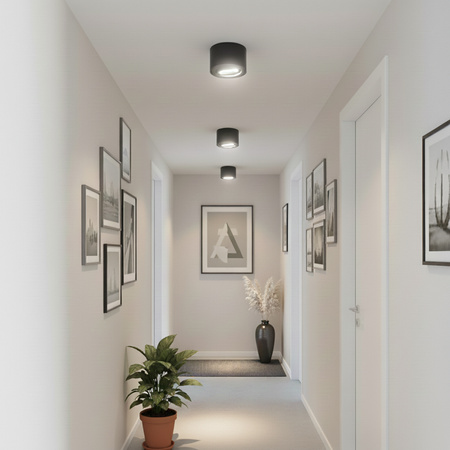 Oprawa Natynkowa HALOGENOWA Tuba Spot Ruchoma Okrągła Czarna 50mm + Wkład LED 7W 3000K AMAT-S LUMILED