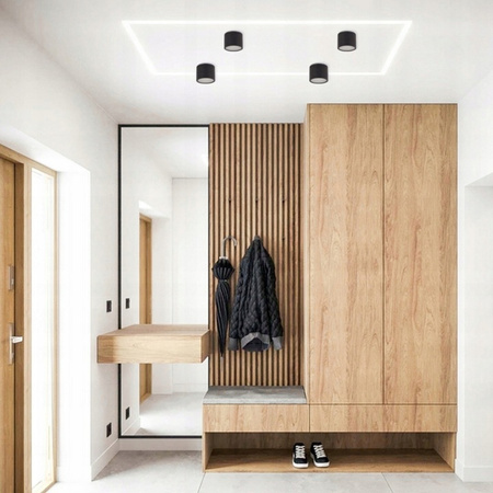 Oprawa Natynkowa LED GRANDI Halogenowa Sufitowa GX53 IP54 Tuba Okrągła Czarna