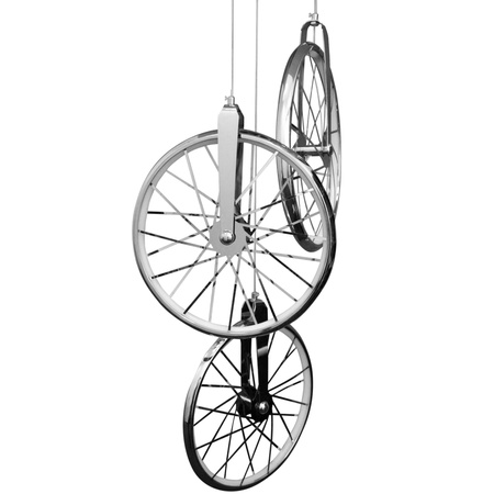 Kultowa LAMPA wisząca, SUFITOWA LED 3x BICYKL 33W 3000K chrom GOLDLUX (Polux)