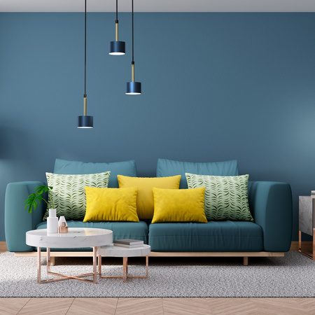 Lampa Wisząca Sufitowa ARENA Niebieska Złota 3xGX53 Milagro