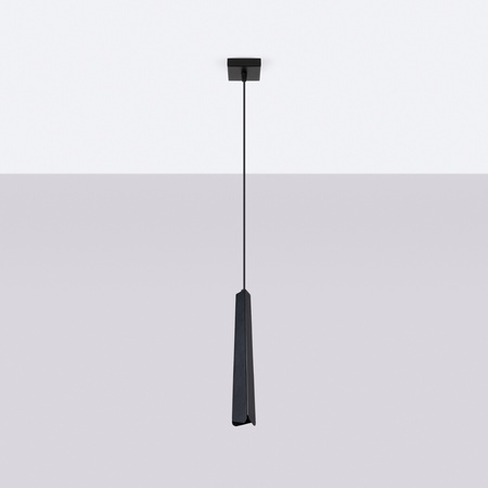 Lampa Sufitowa Wisząca Zwis G9 Żyrandol Tubularna Czarna Skandynawska Prysm Sollux