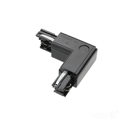 Łącznik do Szynoprzewodu 3-Obwodowy L Prawy Zewnętrzny Czarny Kobi