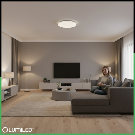 Plafon LED Lampa Sufitowa Natynkowa SALUS2 72W IP44 CCT Biały Okrągły 50cm + PILOT LUMILED