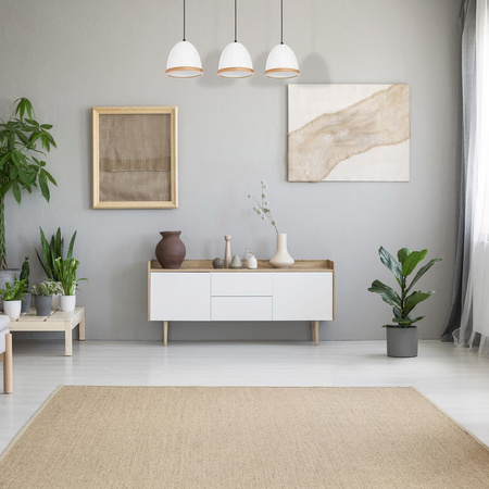 Lampa wisząca STUDIO 3xE27 Klasyczne Klosze Drewniane Wykończenie Biała MLP8850 Milagro Metal + Drewno