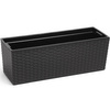 Kwietnik Donica Skrzynka z Wkładem 56 x 19cm Balkonowa Ogrodowa Domowa Rattan Czarna