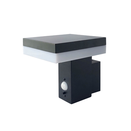 Lampa Solarna Ogrodowa Kinkiet Elewacyjny Zewnętrzny 6W 370lm 4000K Neutralna IP44 Czarna Solaris Kobi