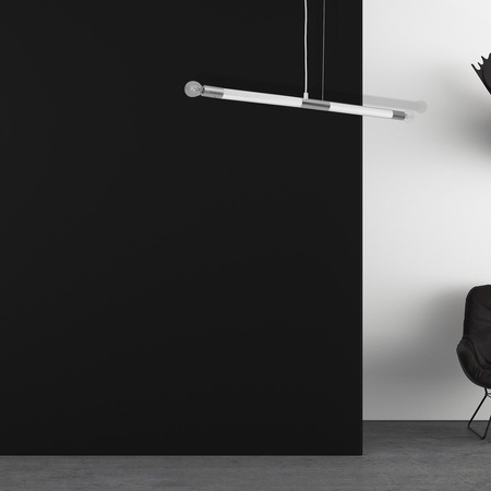 Lampa wisząca BASTONE 2xE14 Prosta Forma Minimalistyczna Biała Chrom MLP6566 Milagro Metal