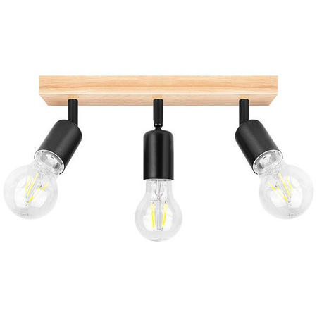 Lampa Sufitowa Spot Tuba Reflektor Oprawa Halogenowa 3x E27 Ruchomy Czarny Brązowy Eos Masterled