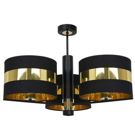 Lampa Sufitowa PALMIRA Czarna Złota 3xE27 Milagro