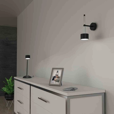 Lampa Ścienna Kinkiet ARENA Czarna Srebrna 1xGX53 Milagro