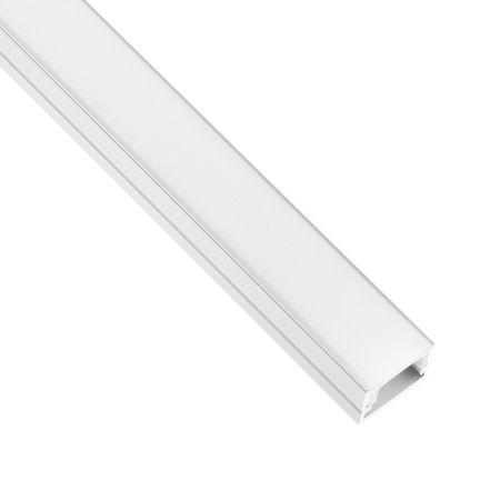 Profil Aluminiowy Anodowany do LED KM33 Srebrny Natynkowy 2m + Przesłona mleczna + Zaślepki