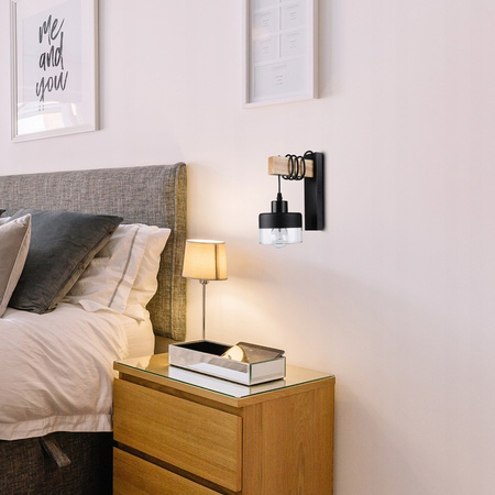 Lampa Ścienna Wisząca Kinkiet Spot E27 Czarny Brązowy Stark Masterled