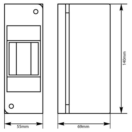 Rozdzielnica Obudowa Modułowa 1x2 Natynkowa Skrzynka IP30 S‑2 C.2016 PAWBOL