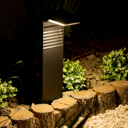 Lampa Solarna Ogrodowa LED Wbijana Stojąca Słupek 57cm 4000K IP64 z Czujnikiem Zmierzchu