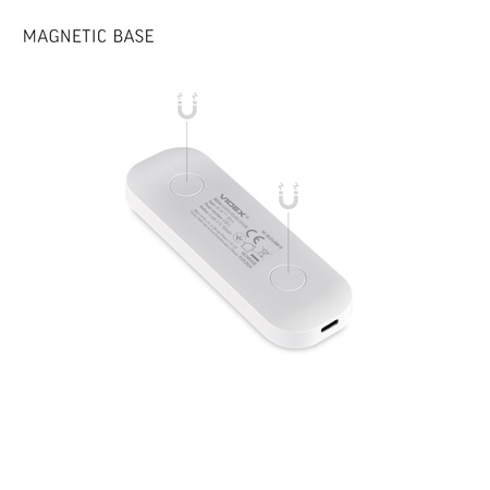 Lampka LED Nocna Akumulatorowa z Czujnikiem Ruchu 0.8W 50lm CCT 120° 750mAh Biała VIDEX