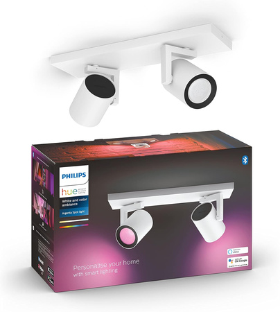 Lampa Sufitowa LED Reflektor 8.2W 800lm IP20 White and Color Ambiance RGB + TW Biała Inteligentna SMART Zigbee Bluetooth Argenta Philips HUE